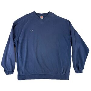 Vintage 90s Nike‎ Team Crewneck Sweatshirt 3XL XXXL Navy Blue Swoosh Logo